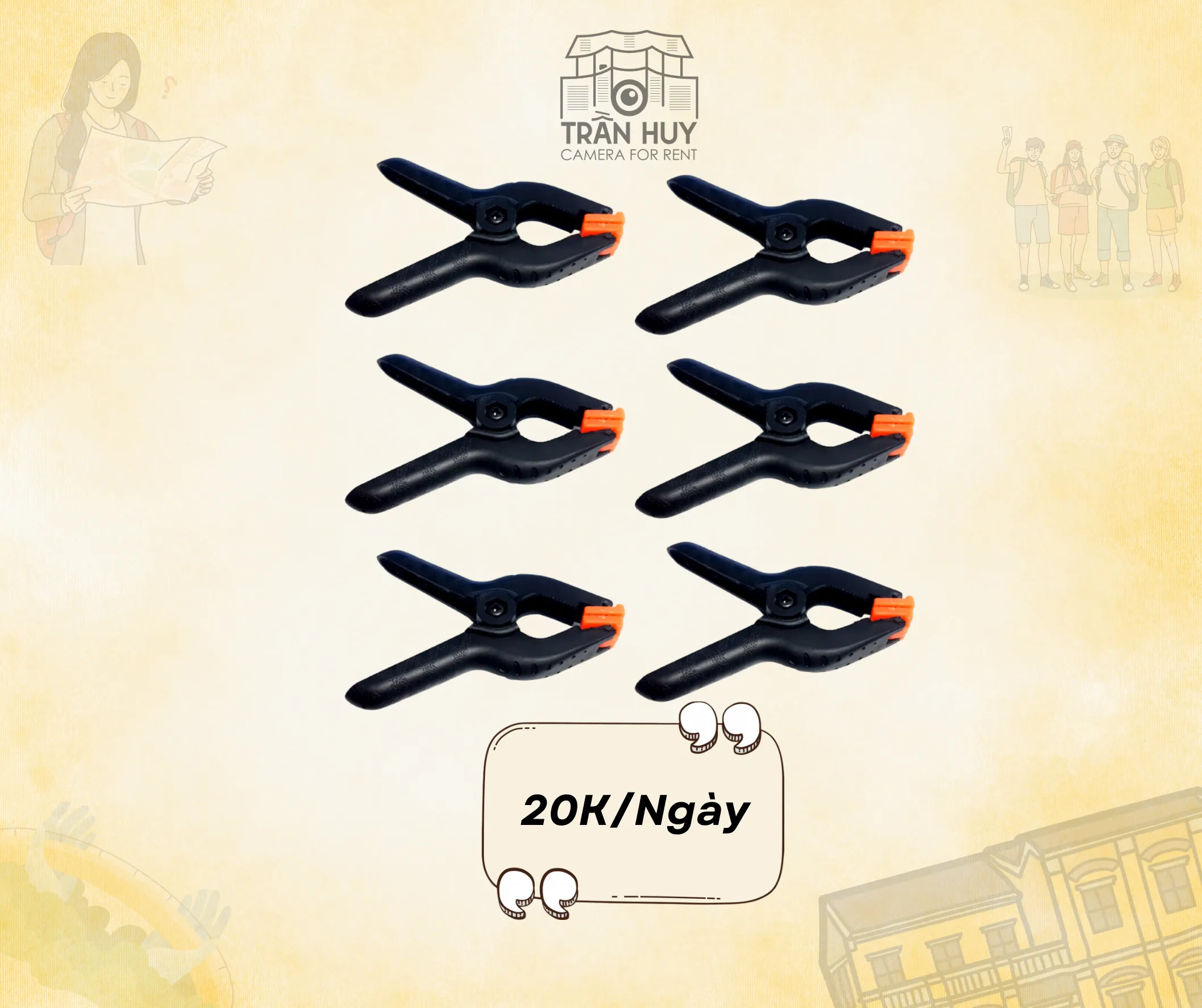 Kẹp phông loại trung 4 inchs